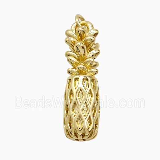 Copper Pendant Pave Zircon, Gold Plated