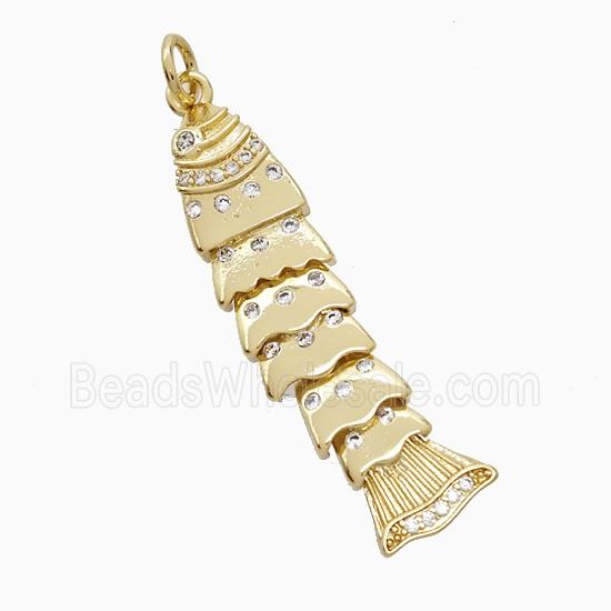 Copper Pendant Pave Zircon, Gold Plated