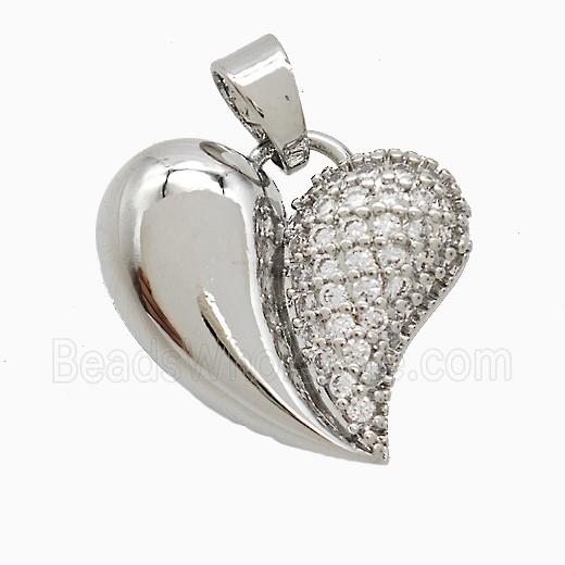 Copper Pendant Pave Zircon, Gold Plated