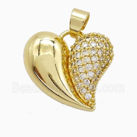 Copper Pendant Pave Zircon, Gold Plated