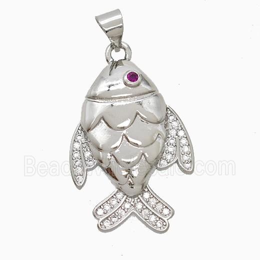 Copper Pendant Pave Zircon, Gold Plated
