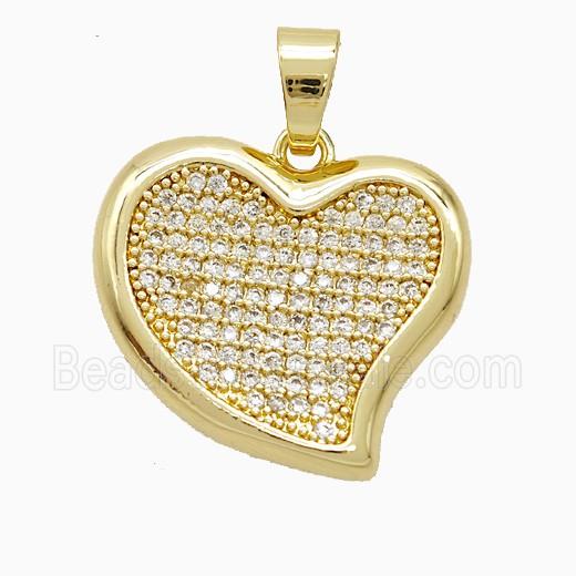 Copper Pendant Pave Zircon, Gold Plated