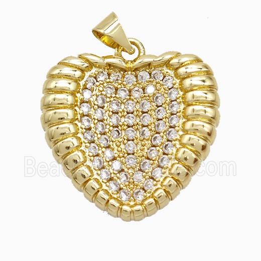 Copper Pendant Pave Zircon, Gold Plated