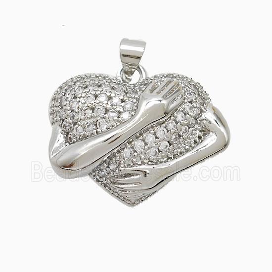 Copper Pendant Pave Zircon, Gold Plated