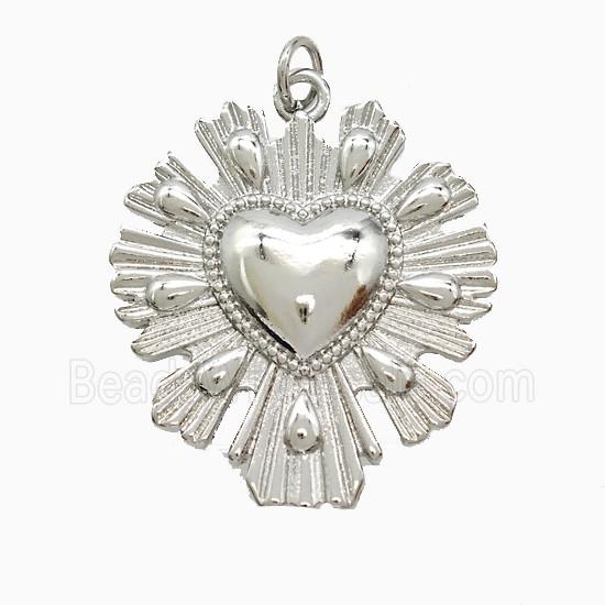 Copper Pendant Pave Zircon, Gold Plated