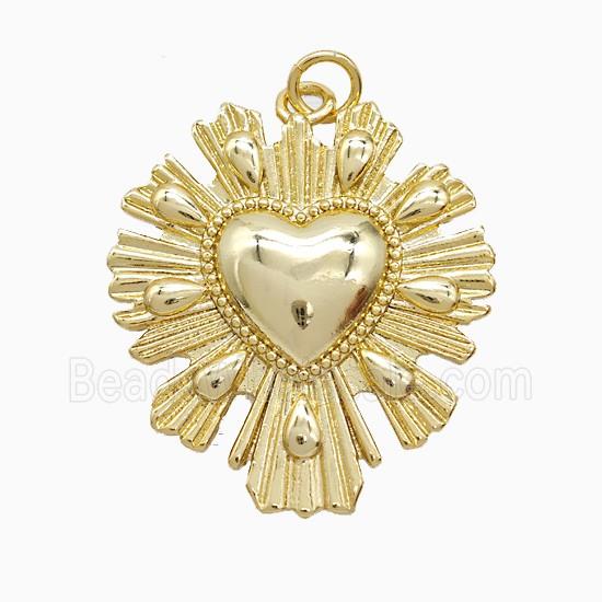 Copper Pendant Pave Zircon, Gold Plated