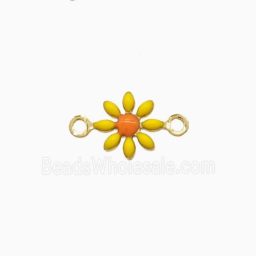 Enamel Copper Pendant, Gold Plated
