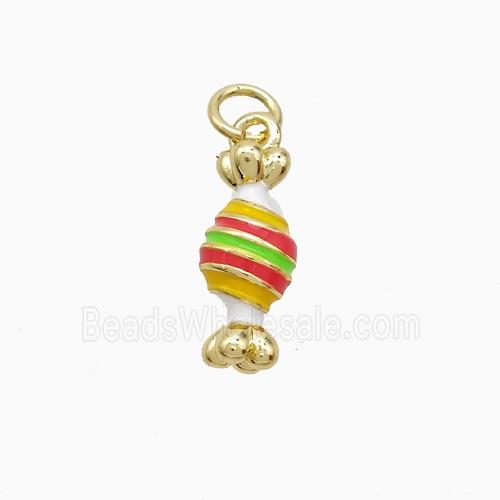 Copper Candy Pendant Multicolor Enamel Sweet Gold Plated