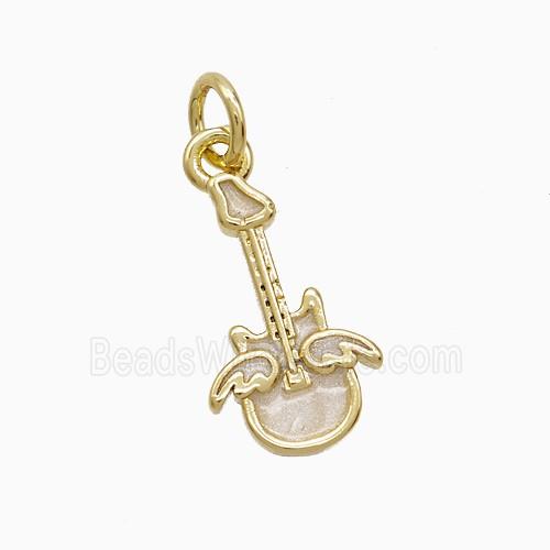 Enamel Copper Pendant, Gold Plated