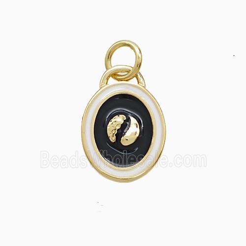 Enamel Copper Pendant, Gold Plated