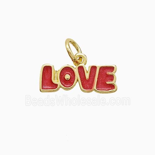 Enamel Copper Pendant, Gold Plated