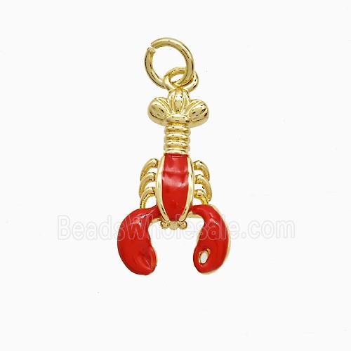Enamel Copper Pendant, Gold Plated