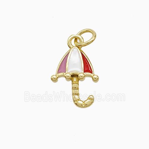 Enamel Copper Pendant, Gold Plated