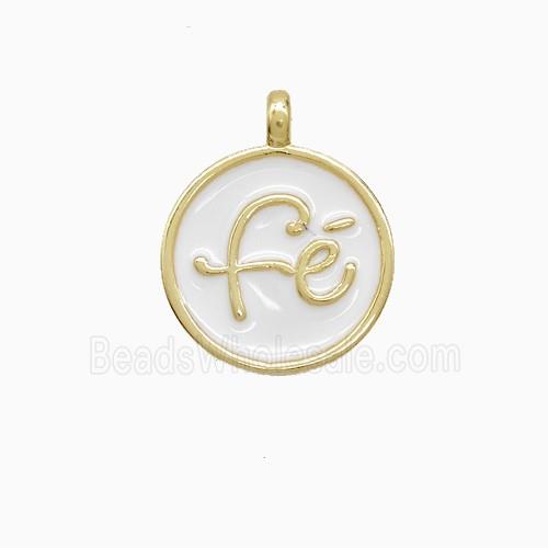 Enamel Copper Pendant, Gold Plated