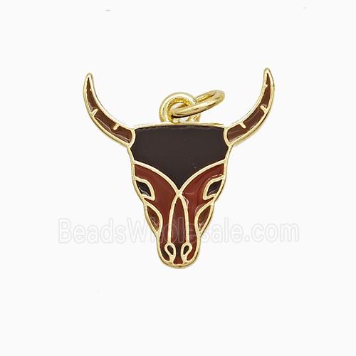 Enamel Copper Pendant, Gold Plated