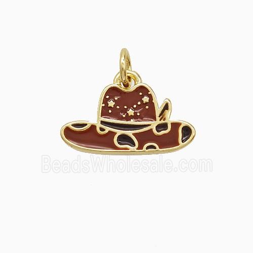 Enamel Copper Pendant, Gold Plated