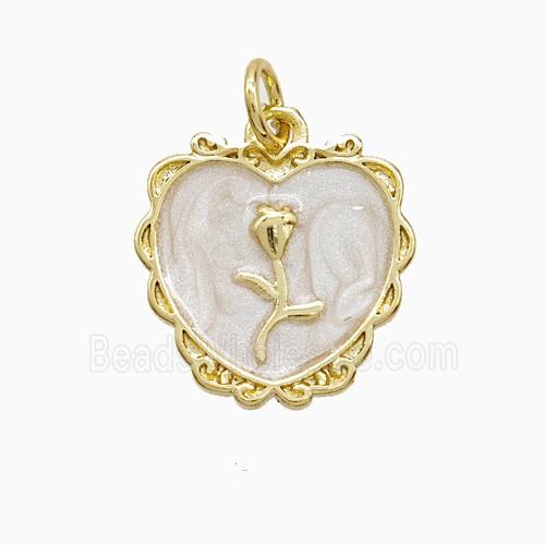 Enamel Copper Pendant, Gold Plated