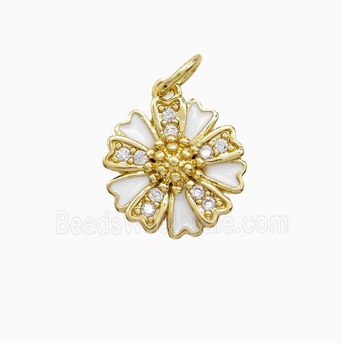 Enamel Copper Pendant, Gold Plated