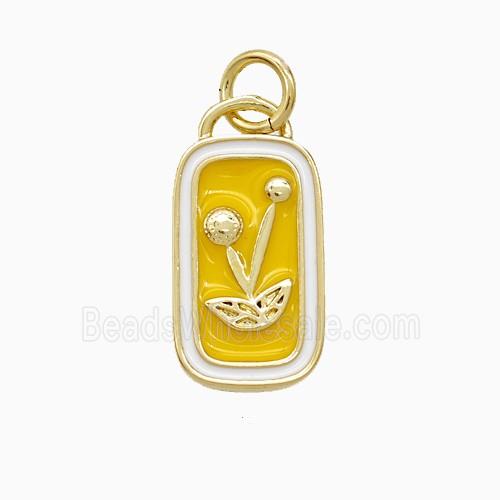 Enamel Copper Pendant, Gold Plated