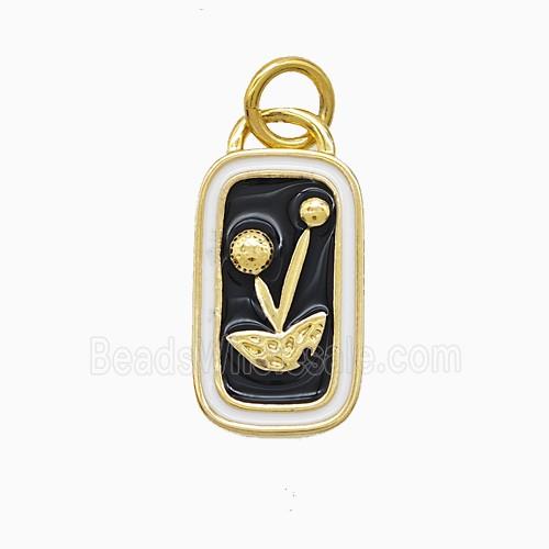 Enamel Copper Pendant, Gold Plated