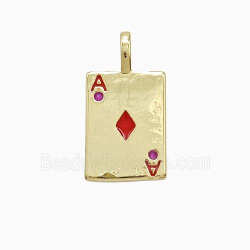 Enamel Copper Pendant, Gold Plated