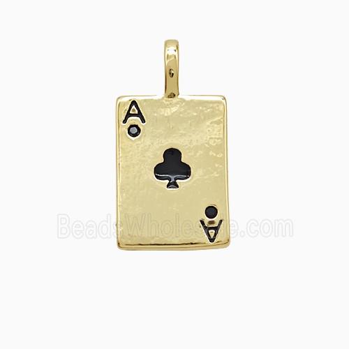 Enamel Copper Pendant, Gold Plated