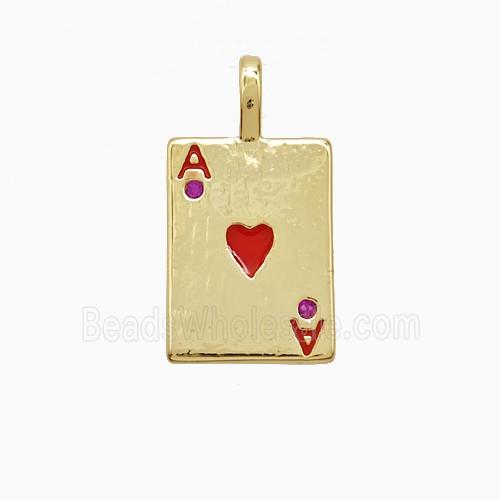 Enamel Copper Pendant, Gold Plated