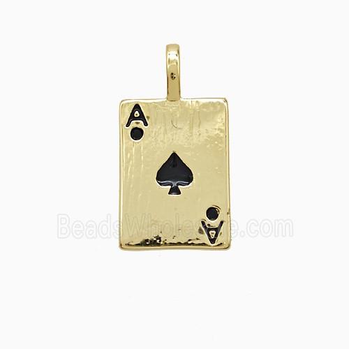 Enamel Copper Pendant, Gold Plated