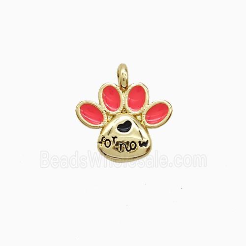 Enamel Copper Pendant, Gold Plated