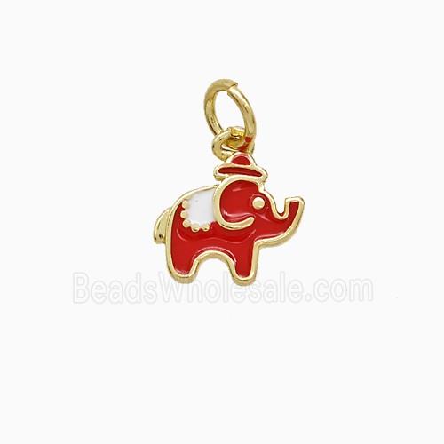 Enamel Copper Pendant, Gold Plated