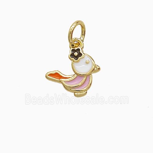 Enamel Copper Pendant, Gold Plated