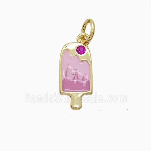Enamel Copper Pendant, Gold Plated