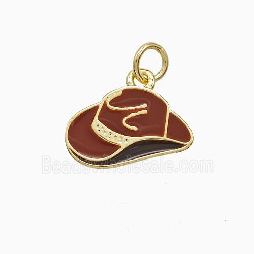 Enamel Copper Pendant, Gold Plated