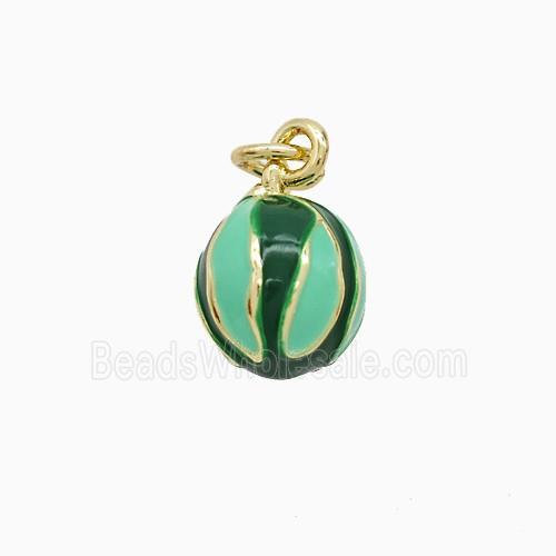 Enamel Copper Pendant, Gold Plated