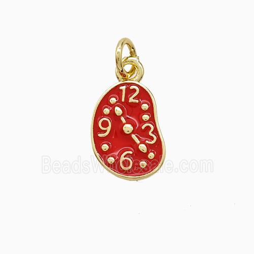 Enamel Copper Pendant, Gold Plated