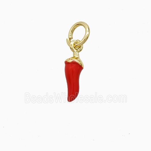 Enamel Copper Pendant, Gold Plated