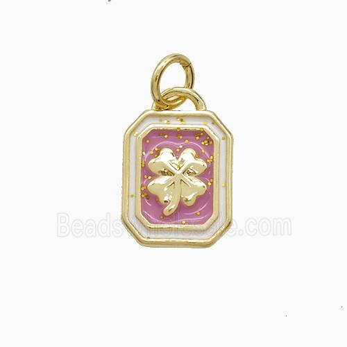 Enamel Copper Pendant, Gold Plated