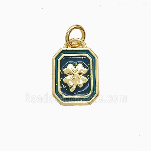 Enamel Copper Pendant, Gold Plated