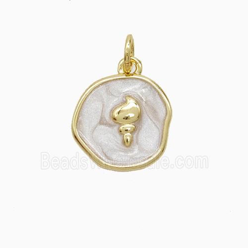 Enamel Copper Pendant, Gold Plated
