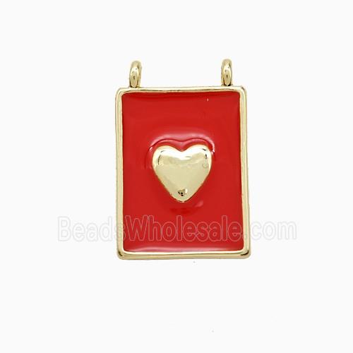 Enamel Copper Pendant, Gold Plated