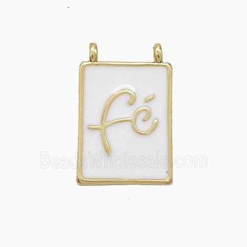 Enamel Copper Pendant, Gold Plated