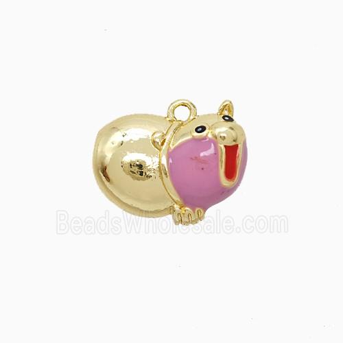 Enamel Copper Pendant, Gold Plated