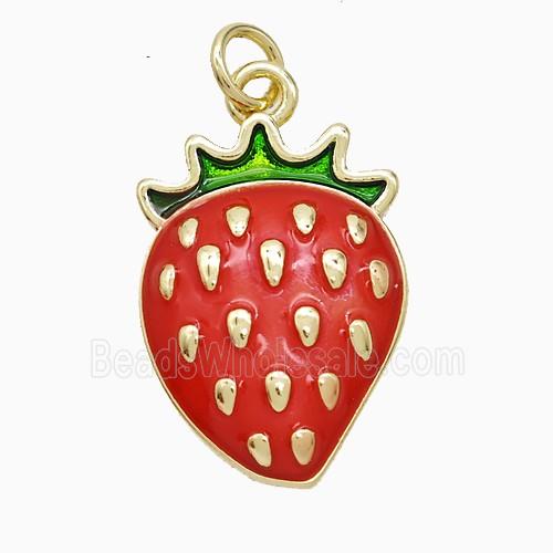 Enamel Copper Pendant, Gold Plated