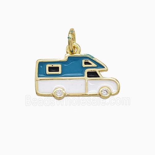 Enamel Copper Pendant, Gold Plated