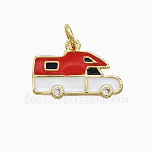 Enamel Copper Pendant, Gold Plated