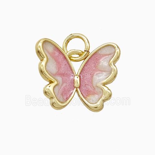 Enamel Copper Pendant, Gold Plated