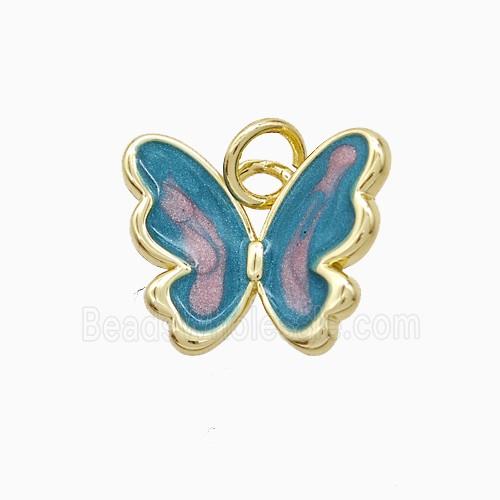 Enamel Copper Pendant, Gold Plated