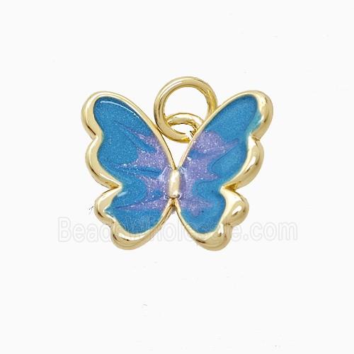 Enamel Copper Pendant, Gold Plated