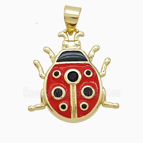 Enamel Copper Pendant, Gold Plated