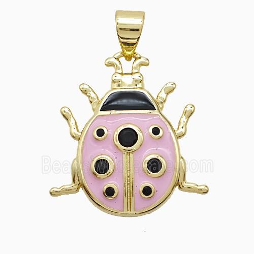 Enamel Copper Pendant, Gold Plated